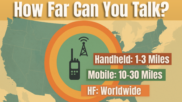 Ham radio operator comparing range by band and antenna setup