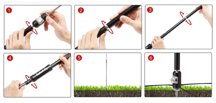 Radioddity HF 009 portable HF antenna set up